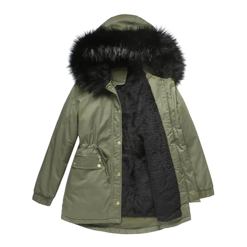 Chaqueta cálida de mujer forro polar térmico y capucha para viento extremo 5