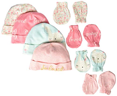 Image of Gerber Baby-Girls 8-Piece And 9-Piece Cap And Mitten Sets