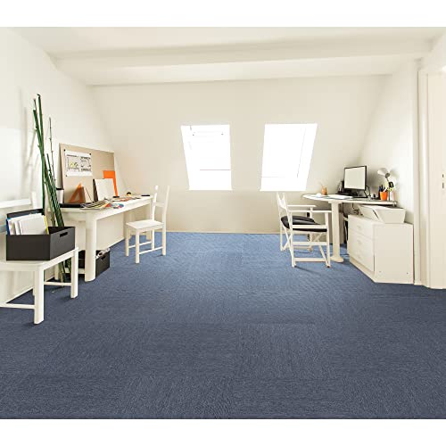 Image of Mohawk Basics 24 inch x 24 inch Berber (Loop pile), 0.07 inch Pile Height, Carpet Tile, PET Fiber, Ocean Tide Color, (24 Tiles), (96 sqft /carton)