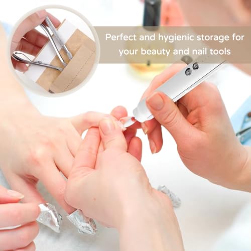 Sterilisationsbeutel, Sterilisator Für Instrumente, Sterilisationsbeutel Für Heißluftsterilisator,50 Selbstverschließende Nagel-Sterilisatorbeutel Für Maniküre-Werkzeuge Und Kosmetika (100 X 200 Mm)