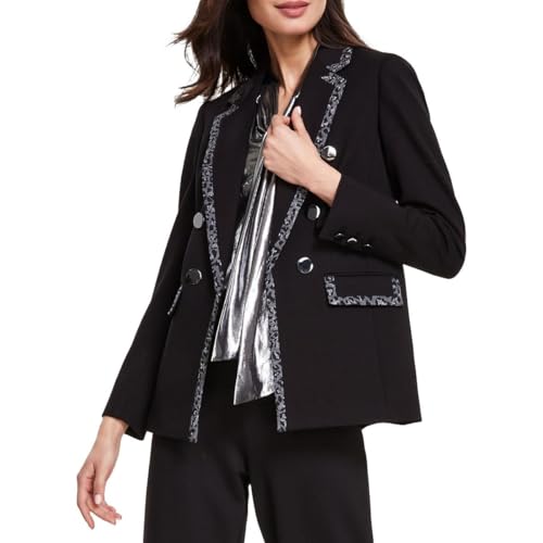 Anne Klein Womens Button Double-Breasted Blazer