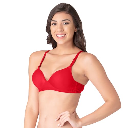 Image of Komli - Heavily Padded Push-Up Bra - Cotton Rich - Balconette - 3 /4th Coverage, Seamless, Wireless, Multiway Straps - T-Shirt Bra
