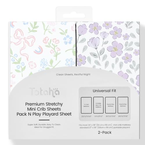 Image of Crib Sheets Fitted, Buttery Soft Baby Crib Sheets for Boys and Girls - Stretchy Microfiber Crib Mattress Sheet 2-Pack