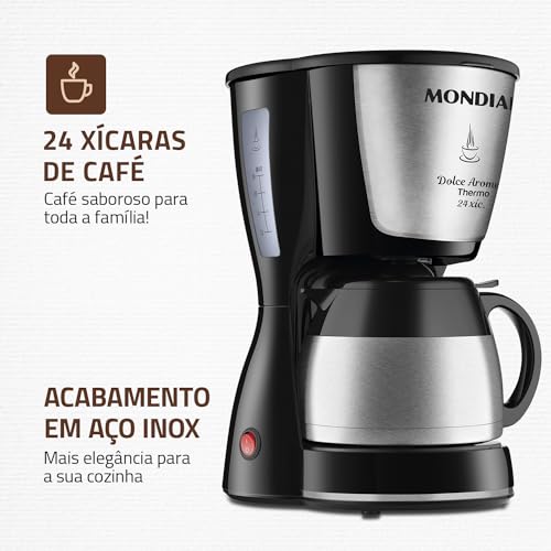 Cafeteira Elétrica Dolce Arome Thermo, Mondial, Preto, 800W, 220V - C-33 JT 24X