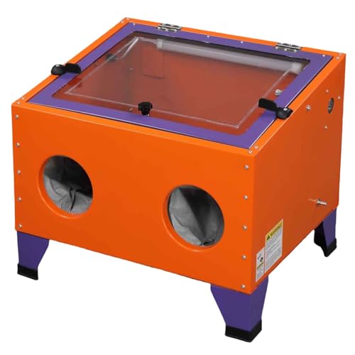 Image of 25 Gallon Air Sandblasting Cabinet | 40-80 PSI, Heavy Duty Steel, Spray Gun & 4 Nozzle, Bench Top Cabinet, For Rust Removal, Stain, Paint