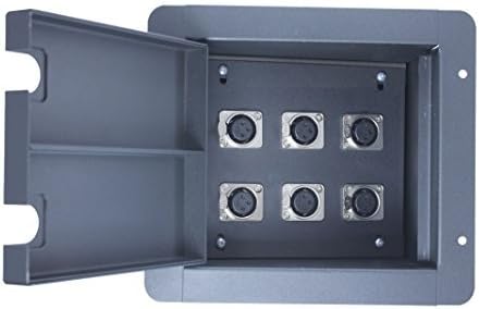 Pro Audio Recessed Stage Floor Pocket Box Black (6-XLR Female)