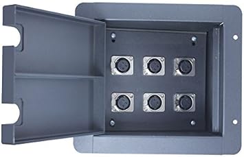 Pro Audio Recessed Stage Floor Pocket Box Black 6-XLR Female