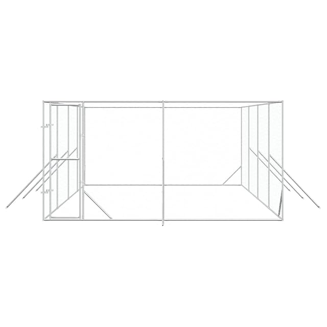 Foto 6 de 8 de vidaXL Perrera de Exterior Acero galvanizado Plateado 4x8x2 m