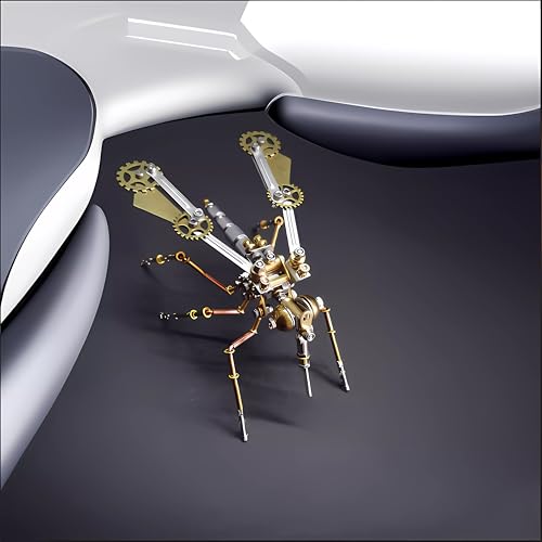 Mechanical Metal 3D Insect Mosquito Model Brass Puzzle Steampunk Electric Mechanical, Assembly DIY Gift Craft Hobby for Family and Friends (Mosquito A)
