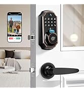 WiFi Video Smart Lock with Camera & Doorbell - 5-in-1 Keyless Entry, Fingerprint, Keypad, App Con...