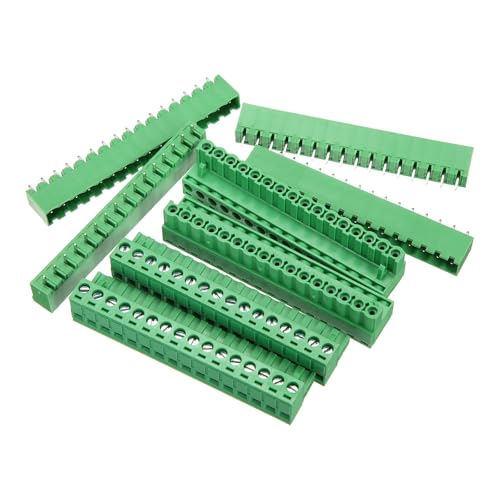 Image of sourcing map 4 Pcs 16 Pin 5.08mm Pitch PCB Mount Screw Terminal Block Connector Plug Socket Panel Mount Pluggable Type Connector 300V 20A for 24-12AWG Cable