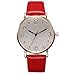 Produktbild Damen Uhren Analog Quartz Leder Armbanduhr Edelstahl Zifferblatt Einfachheit und Eleganz Casual Mode (Rot)