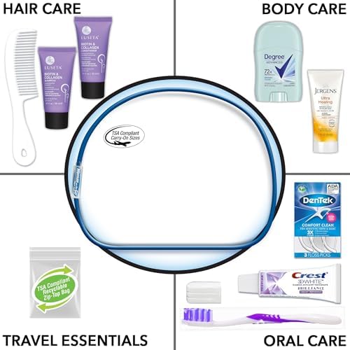 Convenience Kits International Women's Luseta Kit, Travel Size Toiletry Kit, 10 Piece Set