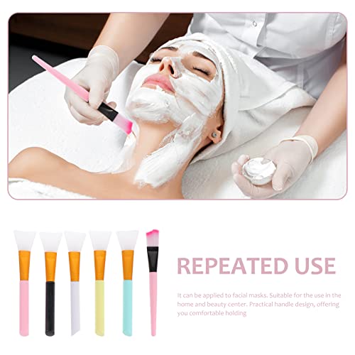 DOITOOL 6 pcs silicone face máscara escovas flexível máscara escovas de máscara aplicador ferramenta