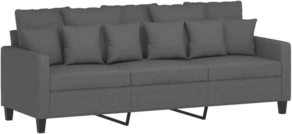 Sofa Set Dark Gray Polyester Large Sofa Set Rectangular Living Room Furniture