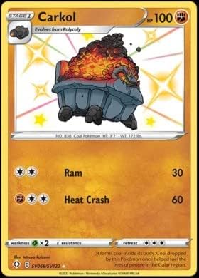 Pokemon - Carkol SV068/SV122 - Shining Fates - Shiny Vault - Card