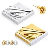 JJUNW 200 Stück Goldfolie Flocken, 8x8.5cm Blattgold Zum Basteln Imitation...