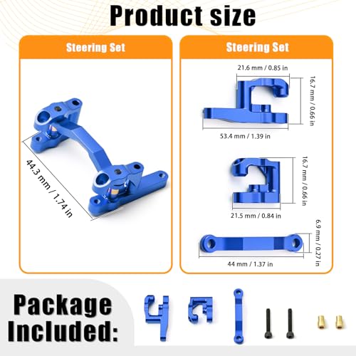 Fraizoe RC Steering Set 7075 Aluminum Alloy Anodized Replace for ARRMA - ARA340202 Compatible with ARRMA 1/14 Typhon, 1/16 Mojave, 1/18 Granite GROM/LOSI 1/12 NASCAR Models (LOS1122409/2405/2412) by Fraizoe RC - Image 2
