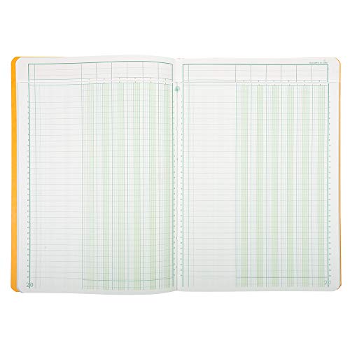 EXACOMPTA Piqûre 29 7x21cm à tête paresseuse 6 colonnes sur 1 page 34 lignes 80 pages Couleurs assorties - vue 6