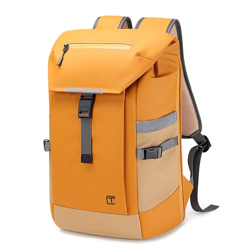 TANGCORLE Travel Backpack for Men and Women 15.6 Inch 25L Expandable Water-Resistant Commuter Casual Daypack Laptop Backpack for Work College,Yellow