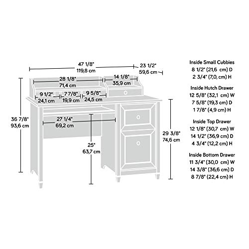 Sauder Edge Water Computer Desk, Estate Black Finish #TOP2