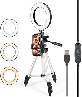 GLCON Selfie Ring Light with Tripod Stand for Live Stream - LED Ring