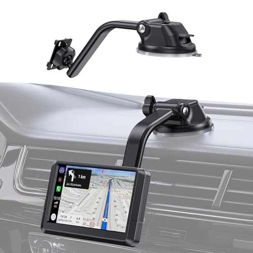 iGoevo Suction Cup CarPlay Screen Mount – Strong Hold Dashboard Mount That Won’t Fall, Low Profile Design That Doesn’t Block View, Suction Mount for 7'–10.26' CarPlay Screens