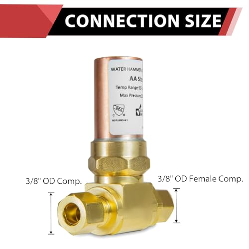 4Pcs EFIELD Tee Copper Water Hammer Arrestor,3/8"OD(HAMMER012-4) by EFIELD - Used condition - US$43.00