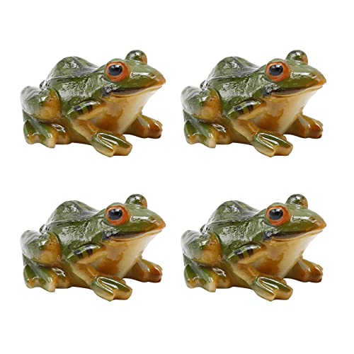 Aynaxcol Miniature Frog Figurine, Fish Tank Decoration For Miniature Fairy Garden And Terrarium Statue(4 Pcs) #TOP5