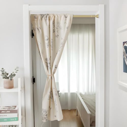 Image of JD FRESH 155 to 295 Cm Extendable Curtain Rod Holder Non-Drilling /Anti-Skid Spring Pull Rod /Stainless Steel Rust Proof Shower Curtain Rod /Window Curtain Rod / (Golden)