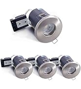 Plafoniera LED Da Incasso GU10 Dimmerabile IP65 - National Lighting Cromo Effetto Specchio, Tagliafuoco, Per Interni Ed Esterni