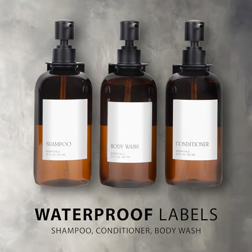 Kibaga KIBA-WALLSHAMPOO-BRO_23-054A Stylish Shampoo And Conditioner Dispenser Set Of 3 For Wall Mount - Modern Drill Free 21Oz Shower Soap Bottles thumb #7