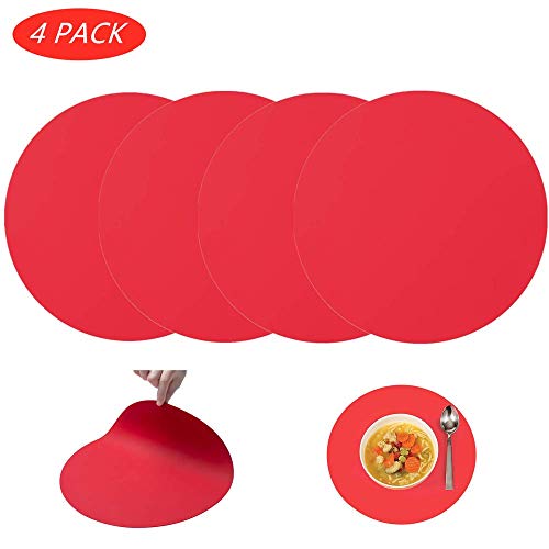 4 Pack 12 inch Silicone Microwave Mat, Non Stick Turntable Mat for Kitchen