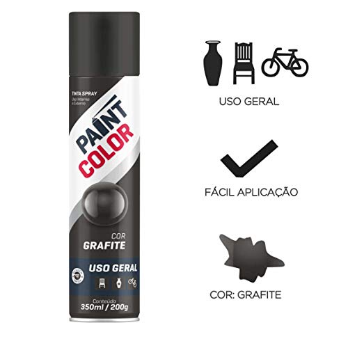 Tinta Spray Paintcolor Uso Geral Grafite 350ml - 3 Peças