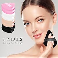 8 Pieces Triangle Powder Puff with 4 Travel Cases, Triangle Makeup Puff, Reusable Velour Makeup Sponge Blending Puff for Loose Powder and Foundation, Beauty Makeup Tools (4 colors) — image 6