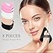 8 Pieces Triangle Powder Puff with 4 Travel Cases, Triangle Makeup Puff, Reusable Velour Makeup Sponge Blending Puff for Loose Powder and Foundation, Beauty Makeup Tools (4 colors)