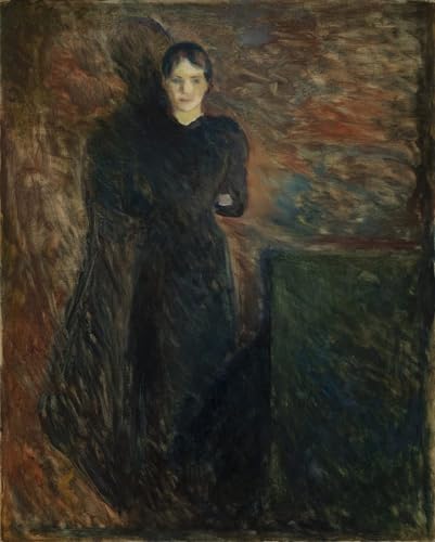 Munch Dame en noir Graffiti Poster Toile Contre les Murs Vides de Bureau