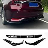 Ombialo 3pcs Rear Diffuser Compatible with Toyota Corolla 4-Door Sedan 2019-2023 Rear Bumper Diffuser Lip Valance Splitter Body Kit with Corner Winglet Bumper Splitter Extension PP Glossy Black
