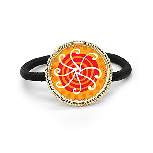 Élastique à cheveux Sunshine Mexico Totems en métal argenté sculpté style bijou de tête