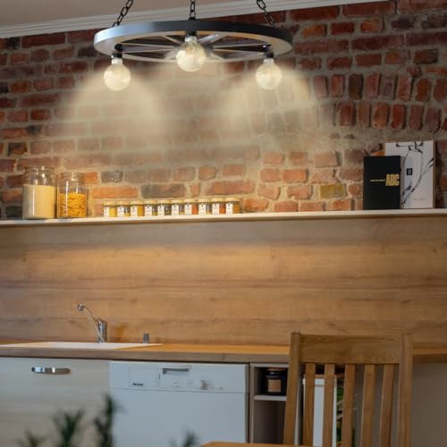 Lustre Luminária Pendente Roda De Carroça Média Bivolt