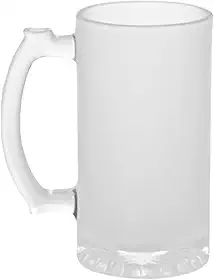 Caneca de Chopp de Vidro Jateada para Sublimação 470ml (16oz) - Kit com 2 Unidades