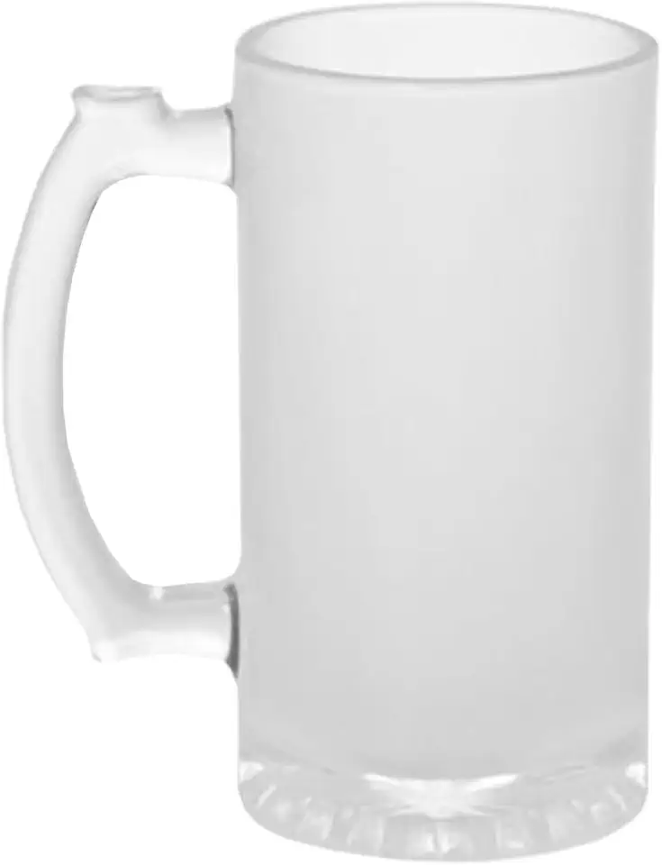 Caneca de Chopp de Vidro Jateada para Sublimação 470ml (16oz) - Kit com 2 Unidades