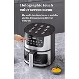ELLNS 7QT Visual Air Fryer with Touchscreen | ninja crispi|kitchen appliances|1400W Stainless Steel Multi-Cooker (Oven/Toaster/Dehydrator) | Oil-Free 360° Air Circulation+Auto Shut-Off|Nonstick Rack