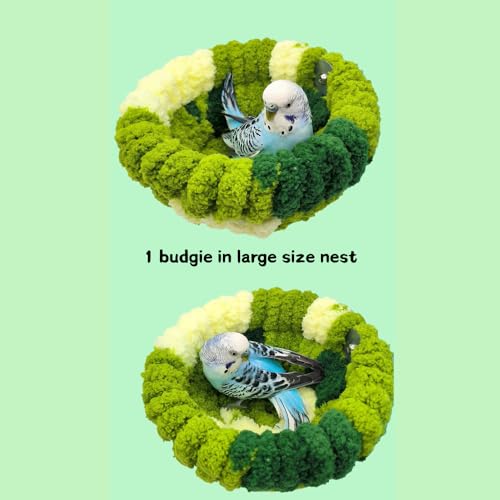 Image of Bird Nest for All Seasons, Bird Cage Nest for Parrot, Parakeets, Lovebirds, Cockatiels, Budgies, Conures, Quaker, Small and Medium Birds (Large,Blue)