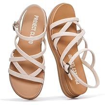 Project Cloud Wedge Sandals for Women 2026 - Comfortable Soft & Plush Insole Strappy Womens Sandals with Lightweight and Non-Slip Durable Outsole NICE,CREA,8