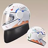 XWJBDF Casco Infantil, Casco De Moto Infantil, Casco Integral, Casco De Scooter, Casco De Ciclomotor, Cómodo para Niños Y Niñas A Partir De 5 Años. 2