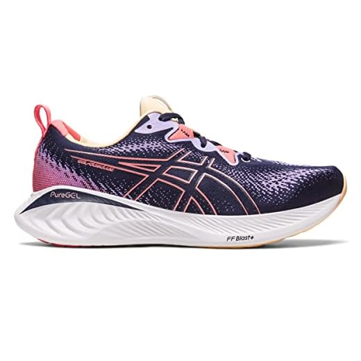 ASICS Tênis de corrida feminino Gel-Cumulus 25, Meia-noite/Mamão, 38