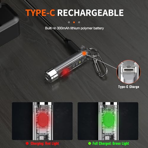 NICRON K11 Rechargeable Keychain Flashlight Lightweight,400 Hight Lumen with Extra 4 Sidelight, IPX4 EDC Mini Flashlight Be Used for Camping Outdoors Emergency Daiy Use by NICRON - Used condition - Image 5