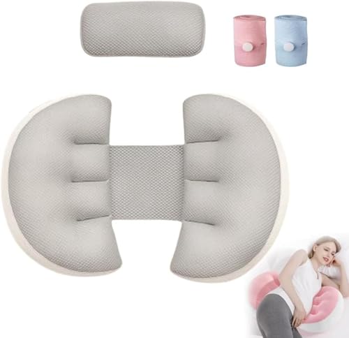 Almohada de maternidad, almohada de lactancia de cuerpo completo en forma de U para espalda, piernas, vientre, soporte de caderas, funda extraíble, diseño ergonómico, suave y transpirable para