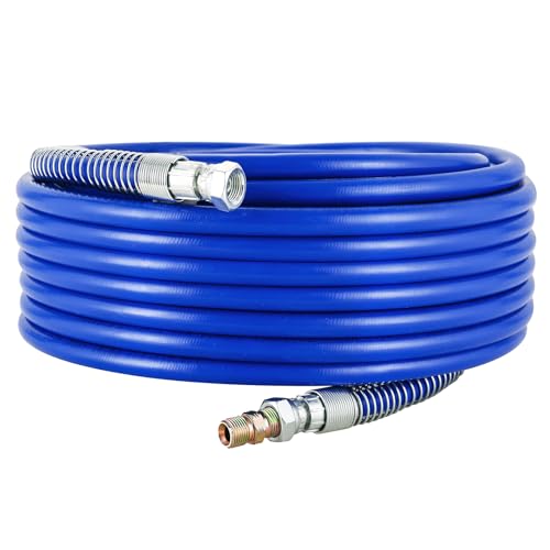 FLKQC Airless Paint Spray Hose | 1/4 High Pressure Universal Paint Sprayer Flexible Fiber Tube 3300 PSI Maximum 4300 PSI Blue (25FT(7.5M))